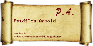 Patócs Arnold névjegykártya