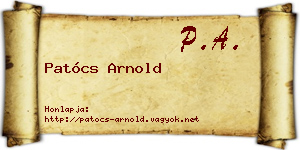 Patócs Arnold névjegykártya
